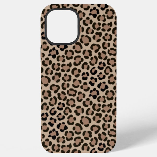 Trendy Leopard Print Fur Effect Repeat Pattern iPhone Case (Back)