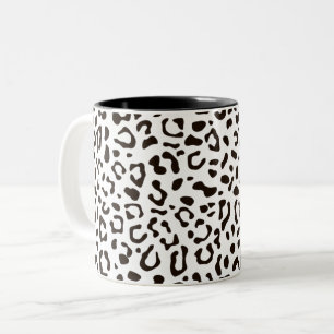 Trendy Leopard print pattern Two-Tone Coffee Mug