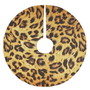 Trendy Leopard: Skin Design Pattern. Brushed Polyester Tree Skirt