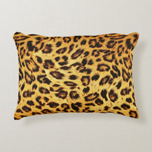 Trendy Leopard: Skin Design Pattern. Decorative Cushion
