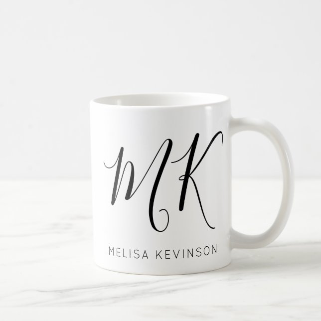 Trendy Letter Initial with Name Mug (Right)