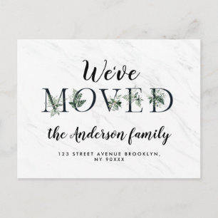 Trendy letters marble New Home Postcard