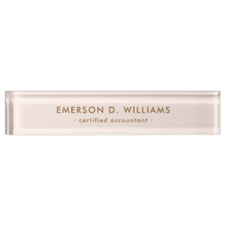 Trendy light blush pink modern minimal nameplate