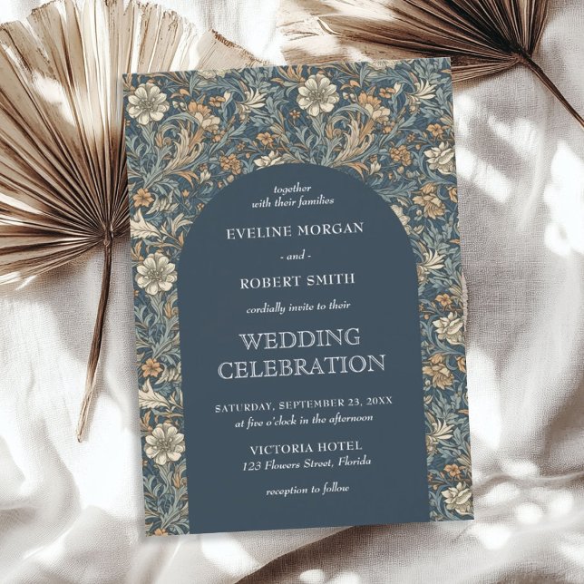 Trendy light pastel muted colours floral Nouveau Invitation (Trendy light pastel muted colors floral Nouveau Invitation)