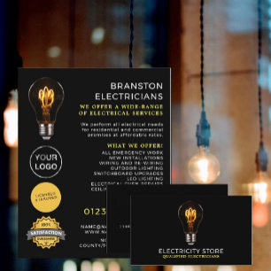Trendy Lightbulb, Electrician Advertising Flyer