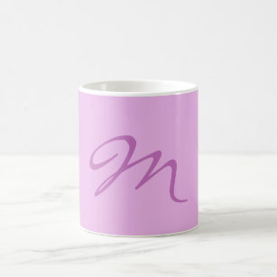 Trendy Lilac Orchid Colour Monogram Initial Letter Coffee Mug
