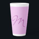 Trendy Lilac Orchid Colour Monogram Initial Letter Latte Mug<br><div class="desc">Plain Minimalist Modern Designs. They're all simple,  attractive,  unique.</div>