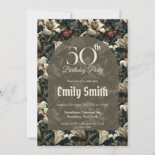 Trendy Lilies Themed 60Th Birthday Invitation