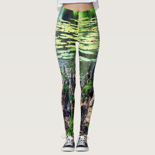 Trendy Lily Pad Camouflage Look Leggings