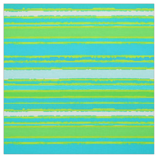 Trendy Lime Green Aqua Turquoise Stripes Pattern Fabric