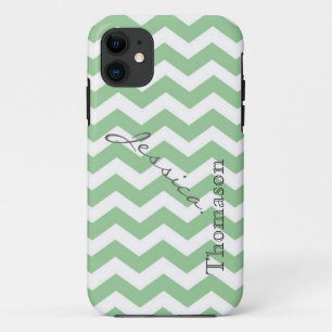 Trendy lime green chevron zigzag pattern, Case-Mate iPhone case