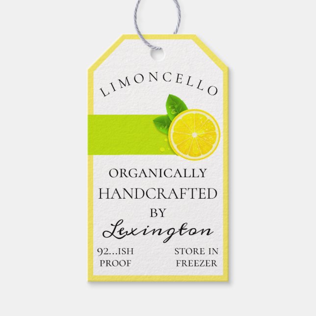 Trendy Limoncello Bottle Hang Tag | (Front)