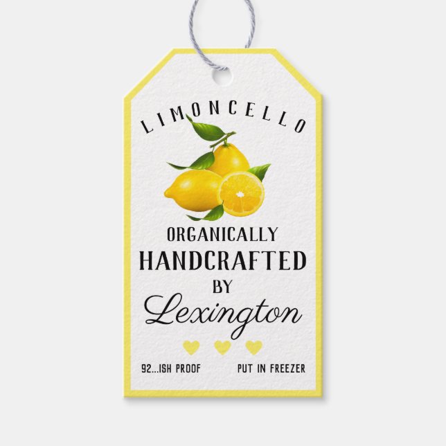 Trendy Limoncello Liqueur Bottle Hang Tag | (Front)