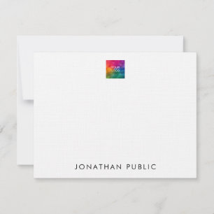 Trendy Linen Paper Upload Your Own Logo Custom Card