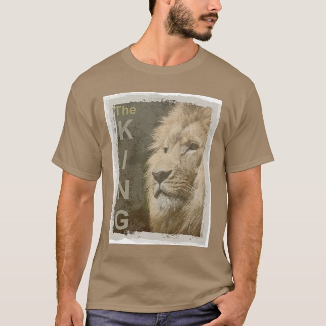 Trendy Lion Elegant Modern Pebble Colour Template T-Shirt (Front)