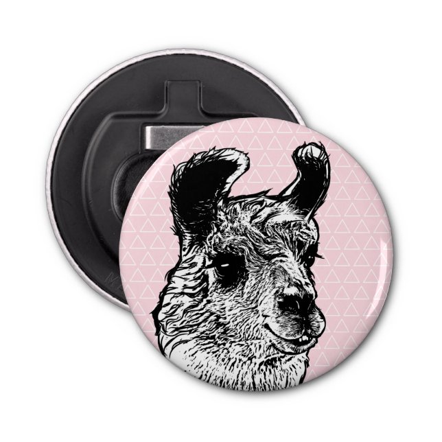 Trendy Llama & Triangles Bottle Opener (Front)