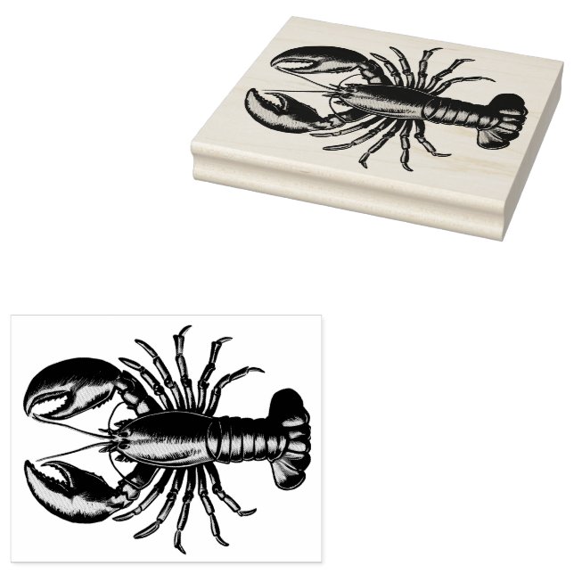 Trendy Lobster  Rubber Stamp (Stamped)