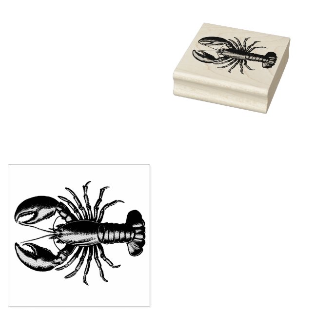 Trendy Lobster  Rubber Stamp (Stamped)
