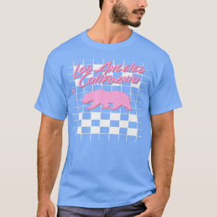 Trendy Los Angeles California Retro Chequered Bear T-Shirt