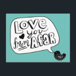 Trendy Love From Afar Scandinavian Bird Postcard<br><div class="desc">A little bird told me... </div>