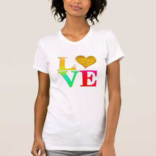 Trendy Love Shirt, Rainbow Heart T-Shirt Design