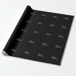 Trendy Love Wedding Calligraphy Script Black Wrapping Paper<br><div class="desc">You can easily change the fonts and colours. You can also add your logo and the background image as you like.</div>