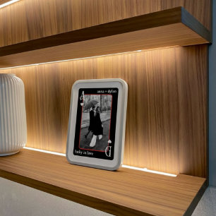 Trendy Lucky in Love Romantic Photo Playing Card