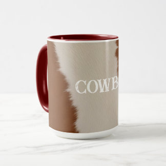 Trendy Luxury Elegant Faux Cow Leather Collection Mug