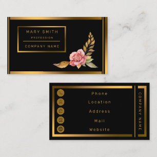 Trendy Luxury Floral Watercolors Add Your Text Business Card
