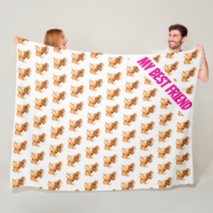 Trendy Luxury Grooming Dog Personalized Collection Fleece Blanket