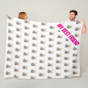 Trendy Luxury Grooming Pet Personalized Collection Fleece Blanket