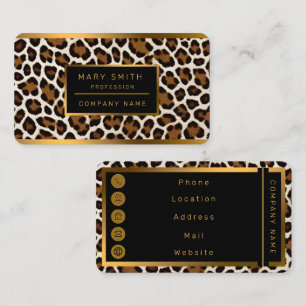 Trendy Luxury White Leopard Elegant Collection Business Card
