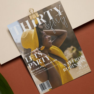 Trendy Magazine Cover   30th Birthday Party Invitation