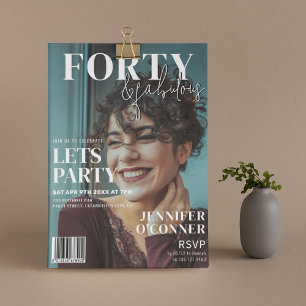 Trendy Magazine Cover   40th Birthday Party Invitation