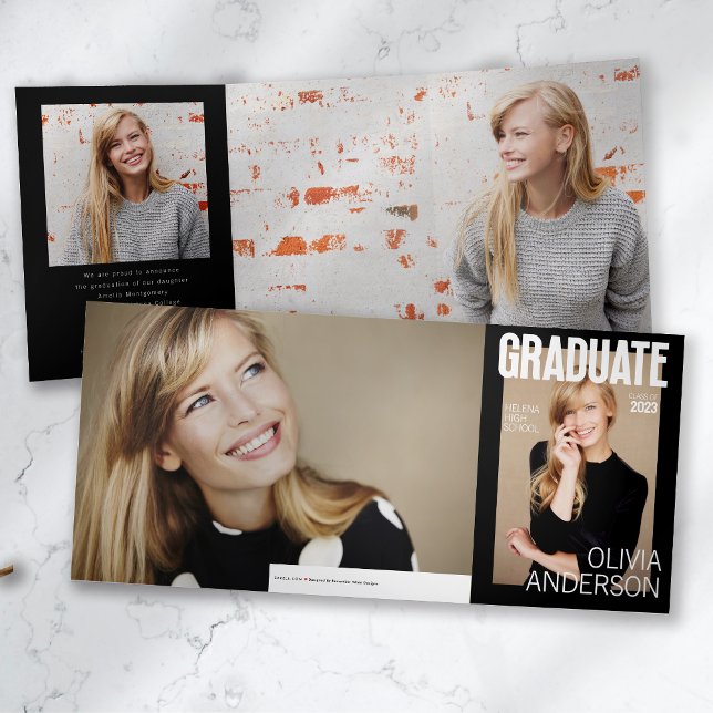 Trendy Magazine Cover Graduate Announcement (Creator Uploaded)