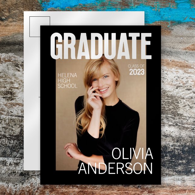 Trendy Magazine Cover Graduation Announcement (Creator Uploaded)