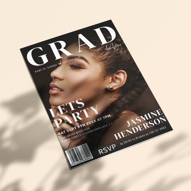 Trendy Magazine Cover | Graduation Party Invitation (Creator Uploaded)