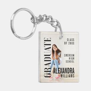 Trendy Magazine Cover Inspired Graduation Keychain