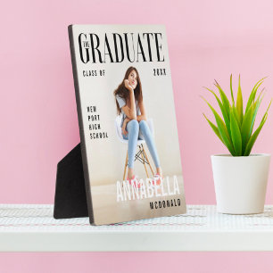 Trendy Magazine Cover Inspired Graduation Photo Plaque