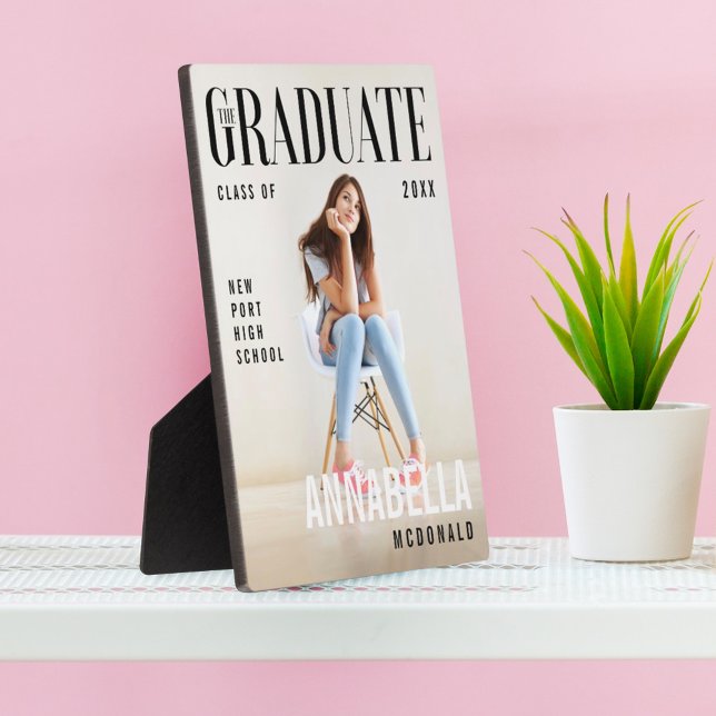 Trendy Magazine Cover Inspired Graduation Photo Plaque (Creator Uploaded)