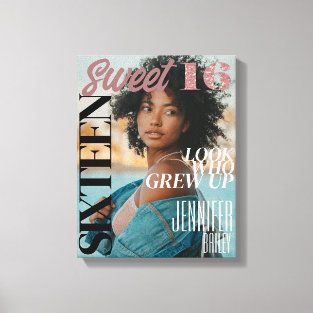 Trendy magazine cover sweet sixteen Canvas Print (Front)