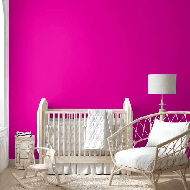 Trendy Magenta Madness Solid Colour | Elegant Wallpaper (Kids)
