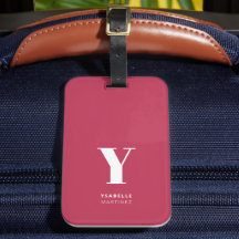 Trendy Magenta Simple Monogram Name