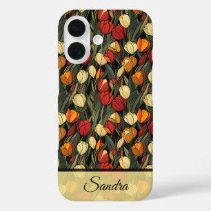 Trendy Maid Of Honour Gift Tulip Floral Custom iPhone 16 Case