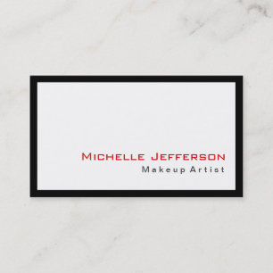 Trendy Makeup Artist Black White Red Business Card