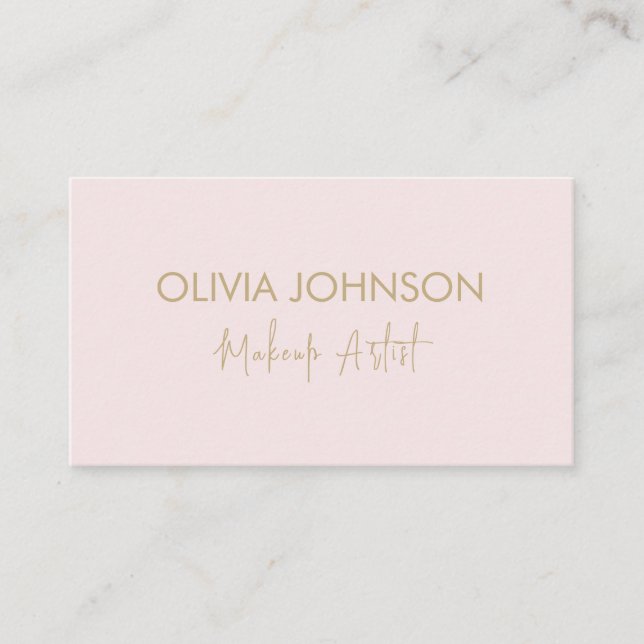 Trendy Makeup Artist Business Cards | Blush Pink (Front)