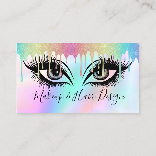 Trendy Makeup Artist Hair Salon Business Card (Back)