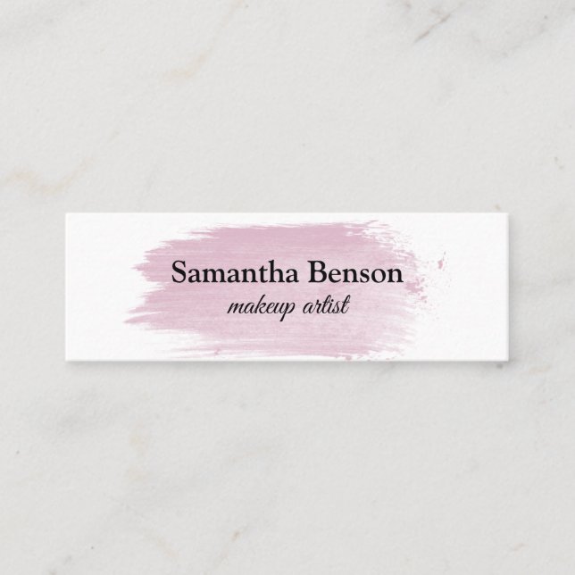 Trendy Makeup Artist Mini Business Card (Front)