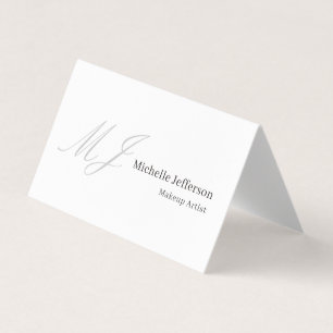 Trendy Makeup Artist Monogram Black White Stylish Business Card