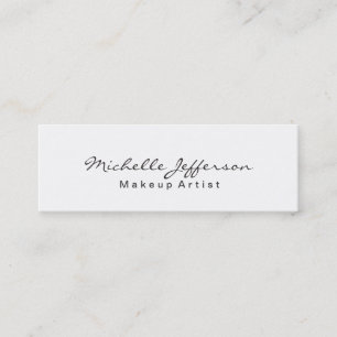Trendy Makeup Artist White Script Business Card